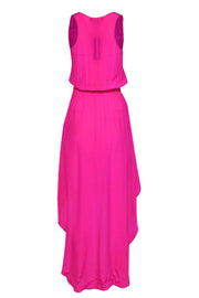 Current Boutique-Karina Grimaldi - Hot Pink Silk High-Low Dress Sz S
