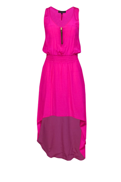 Current Boutique-Karina Grimaldi - Hot Pink Silk High-Low Dress Sz S
