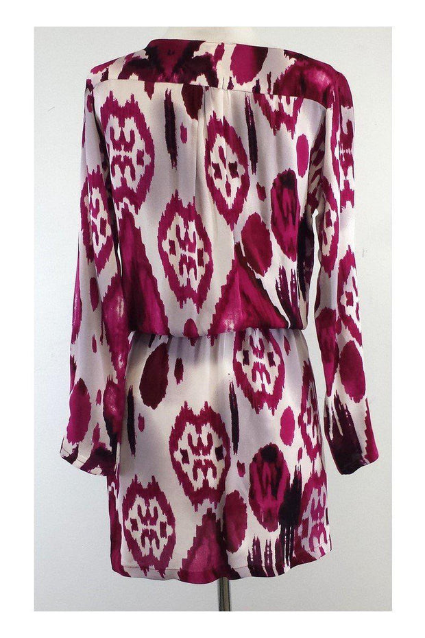 Current Boutique-Karina Grimaldi - Magenta Print Long Sleeve Dress Sz XS