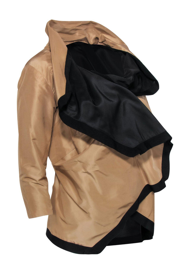 Current Boutique-Karolina Zmarlak - Tan & Black Silk Structural Jacket Sz S