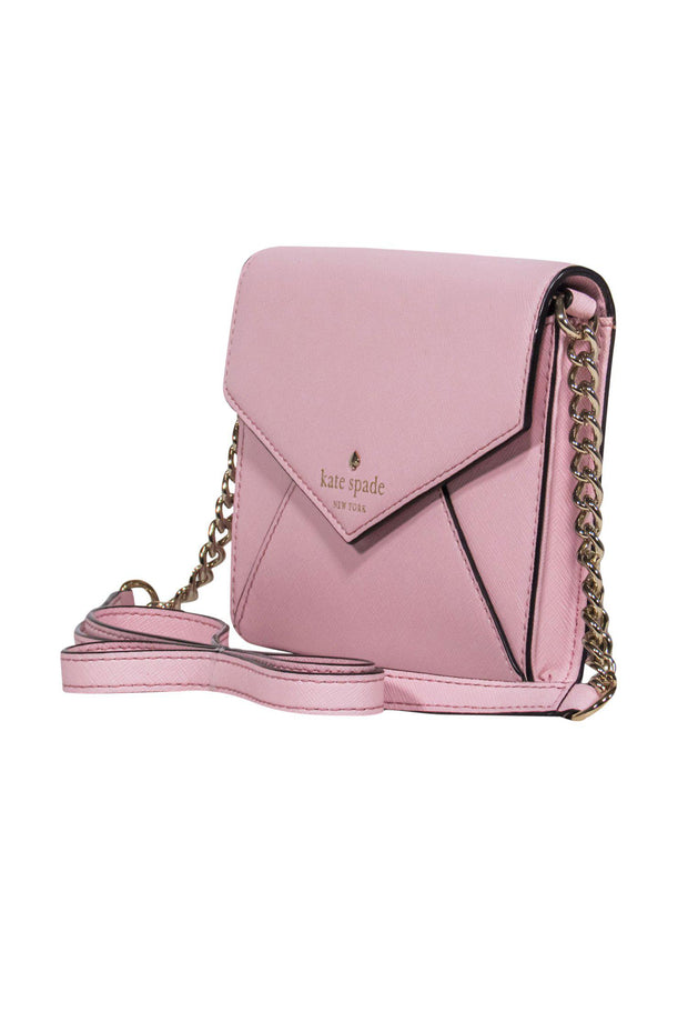 Current Boutique-Kate Spade - Baby Pink Leather Convertible Envelope Clutch