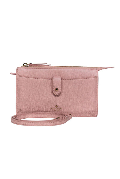 Current Boutique-Kate Spade - Baby Pink Pebbled Leather Crossbody Wallet