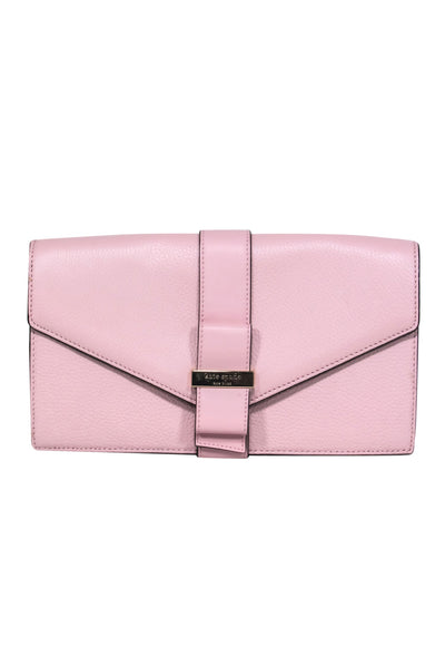 Current Boutique-Kate Spade - Baby Pink Pebbled Leather Fold-Over Clutch