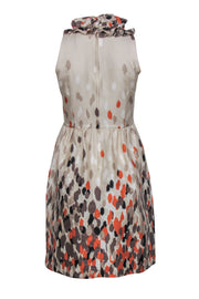 Current Boutique-Kate Spade - Beige, Gray & Orange Speckled Satin Dress w/ Ruffles Sz 0