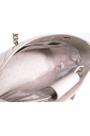 Current Boutique-Kate Spade - Beige Leather Chevron Stitch Shoulder Handbag