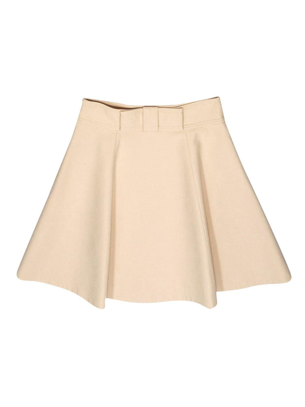 Current Boutique-Kate Spade - Beige Pleated Flared Skirt w/ Back Bow Sz 8