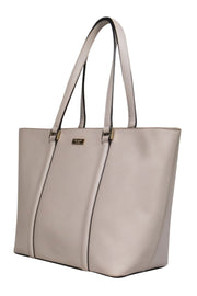 Current Boutique-Kate Spade - Beige Textured Large Zippered Tote Bag