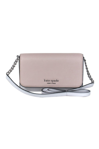Current Boutique-Kate Spade - Beige & White "Cameron Small" Flap Crossbody