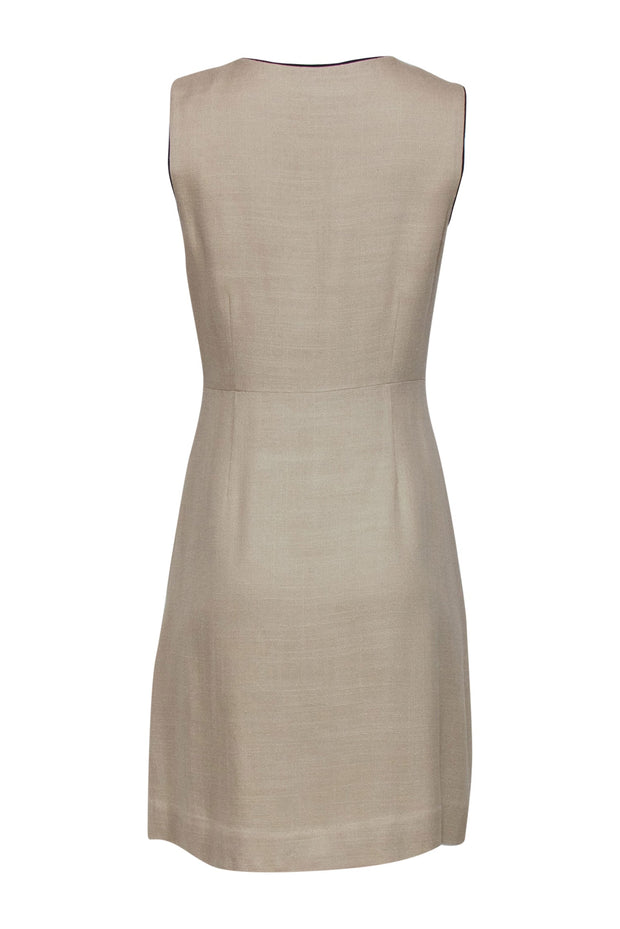 Current Boutique-Kate Spade - Beige Woven A-Line Dress w/ Contrasting Piping Sz 8