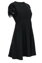 Current Boutique-Kate Spade - Black A-Line Dress w/ Sequin Fringed Sleeves Sz 2