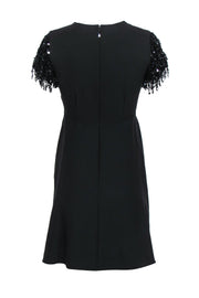 Current Boutique-Kate Spade - Black A-Line Dress w/ Sequin Fringed Sleeves Sz 2