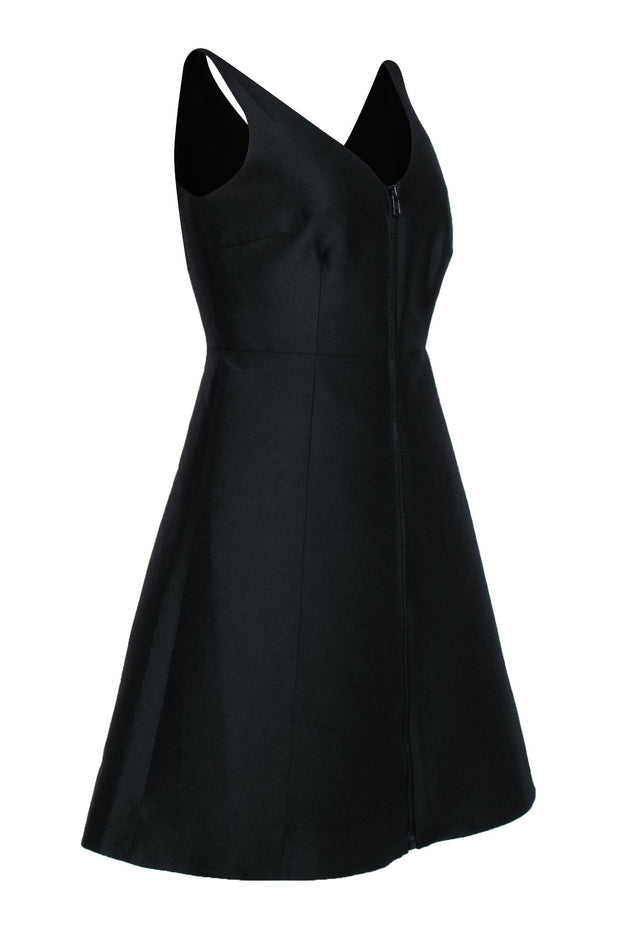 Current Boutique-Kate Spade - Black Classic Fit & Flare Cocktail Dress w/ Front Accent Zipper Sz 10