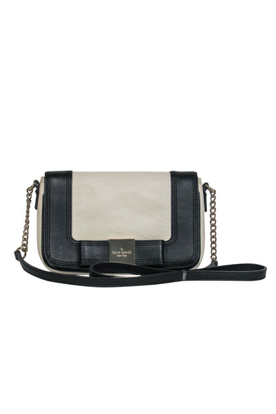 Current Boutique-Kate Spade - Black & Cream Leather Crossbody w/ Bow