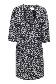 Current Boutique-Kate Spade - Black & Cream Leopard Print Quarter Sleeve Shift Dress Sz 8