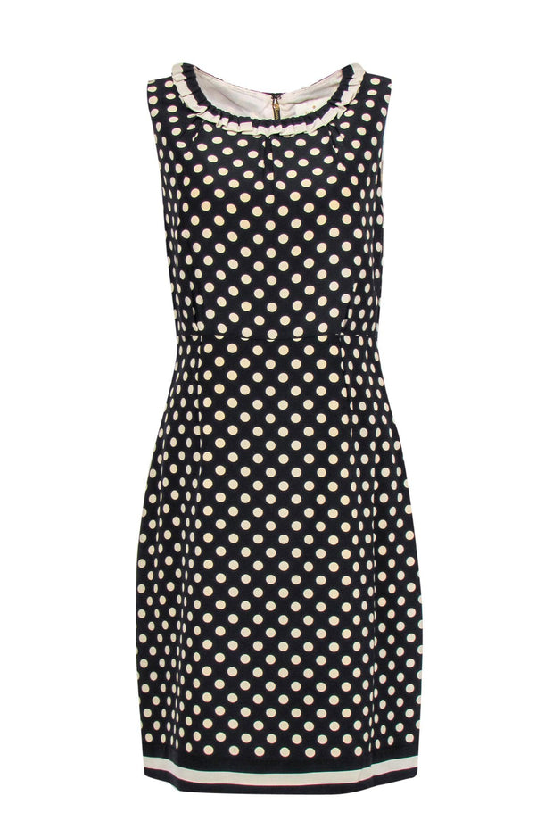 Current Boutique-Kate Spade - Black & Cream Polka Dot Silk Dress Sz 10