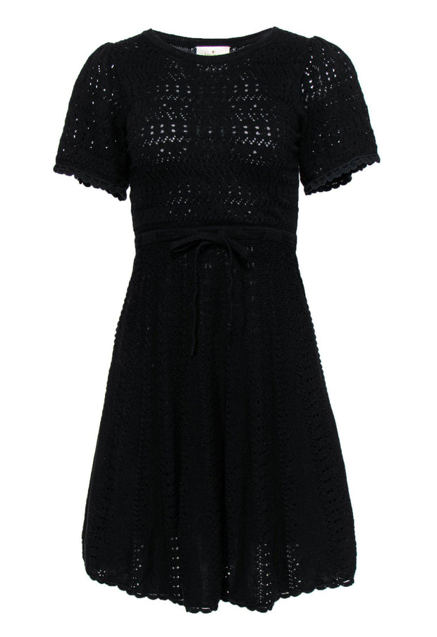 Current Boutique-Kate Spade - Black Crochet Knit Fit & Flare Dress Sz XXS