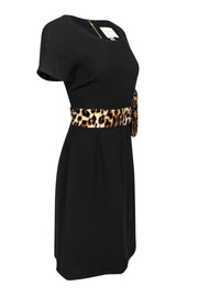 Current Boutique-Kate Spade - Black Dress w/ Leopard Print Waistband & Bow Sz 8