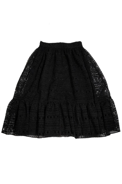 Current Boutique-Kate Spade - Black Eyelet Midi Skirt Sz 4