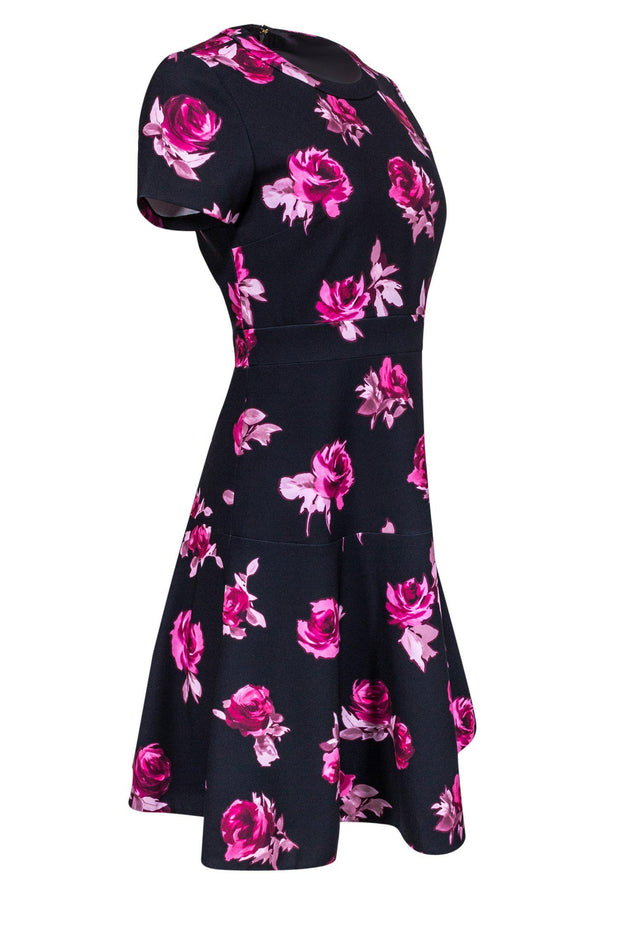Current Boutique-Kate Spade - Black Fit & Flare Dress w/ Rose Print Sz 4