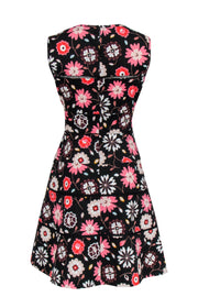 Current Boutique-Kate Spade - Black Floral Cotton Flared Dress Sz 8