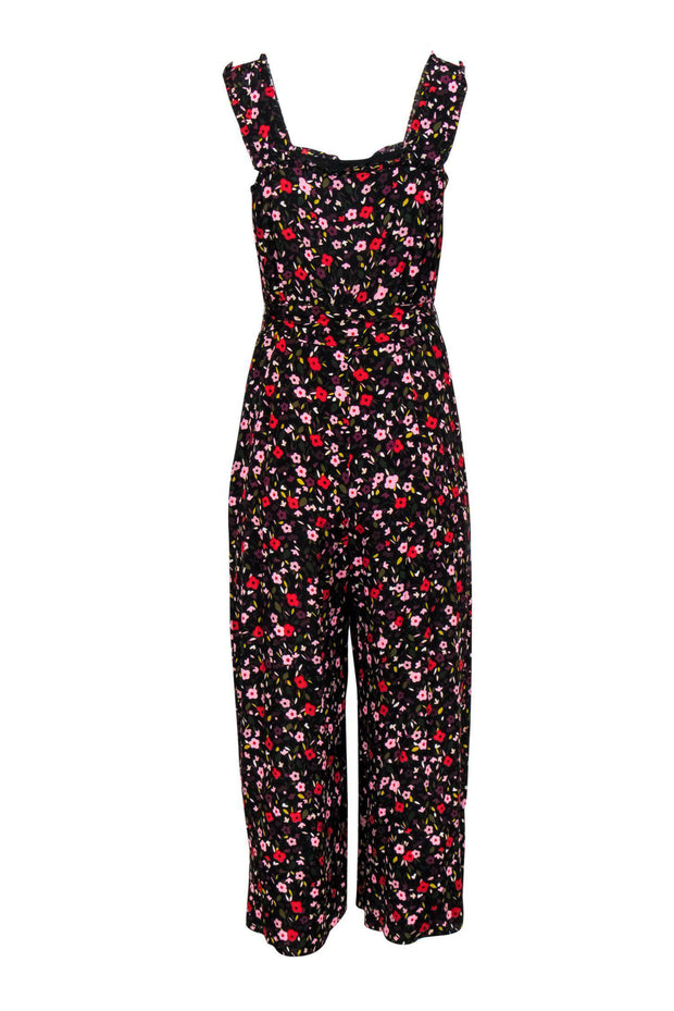 Current Boutique-Kate Spade - Black Floral Print Jumpsuit w/ Ruffles Sz 6