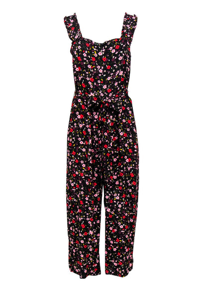 Current Boutique-Kate Spade - Black Floral Print Jumpsuit w/ Ruffles Sz 6