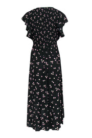 Current Boutique-Kate Spade - Black Floral Ruffle Sleeve Maxi Dress Sz 8