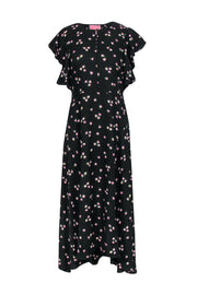 Current Boutique-Kate Spade - Black Floral Ruffle Sleeve Maxi Dress Sz 8