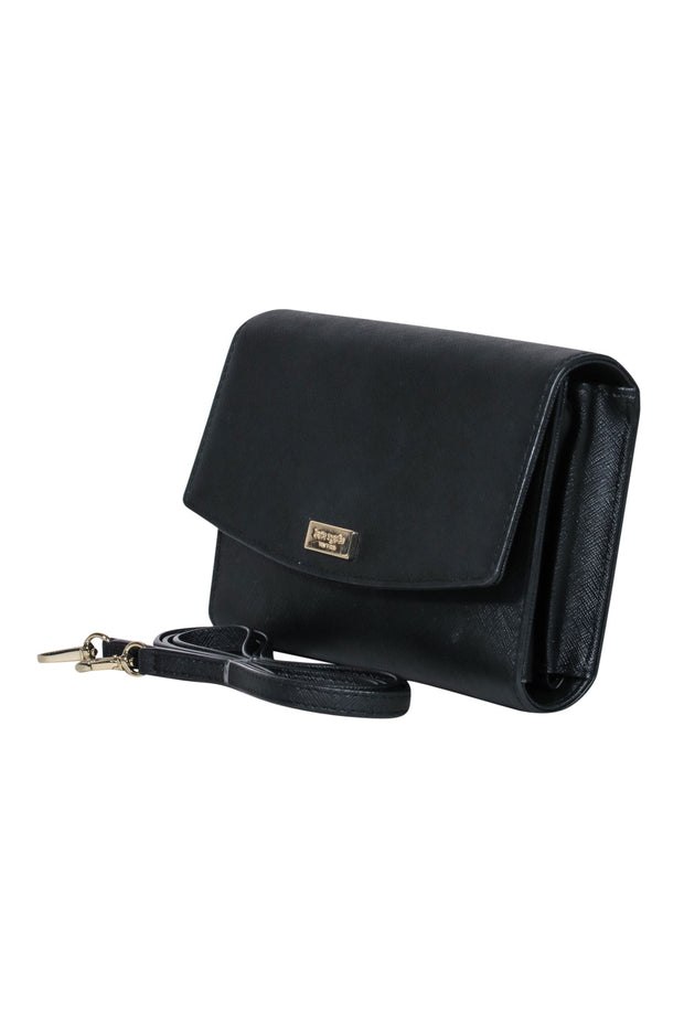 Kate spade black fold over purse sale