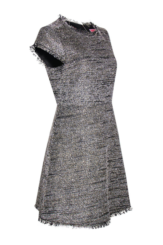 Current Boutique-Kate Spade - Black & Gold Metallic Tweed A-Line Dress Sz 8