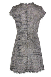 Current Boutique-Kate Spade - Black & Gold Metallic Tweed A-Line Dress Sz 8