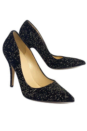 Current Boutique-Kate Spade - Black & Gold Speckled Suede Pumps Sz 6