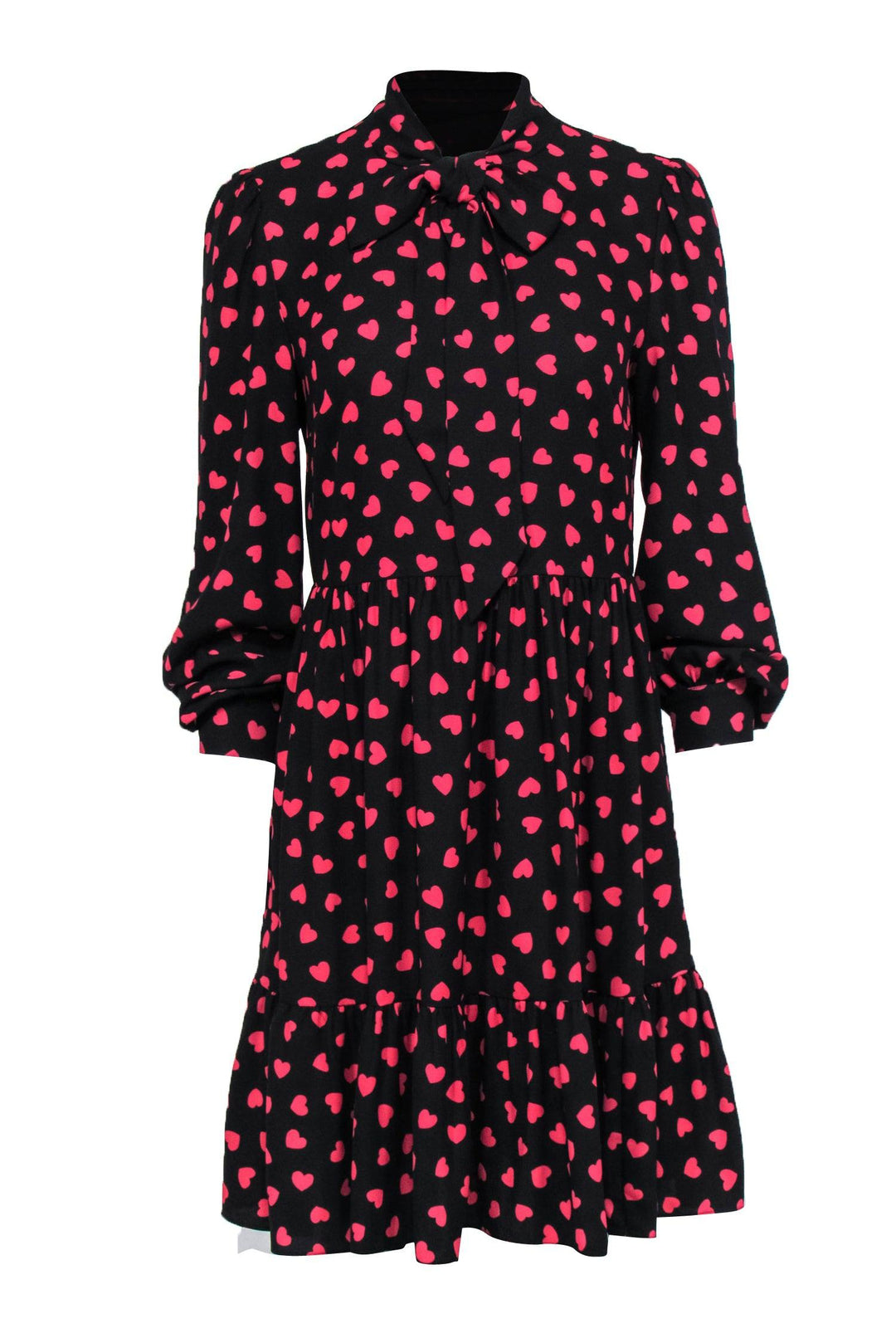 Store Kate Spade Black Heart Printed Tie Waist Shift Dress Size: XS