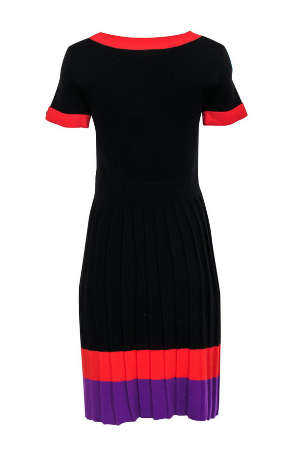 Current Boutique-Kate Spade - Black Knit Short Sleeve Dress w/ Stripes Sz S