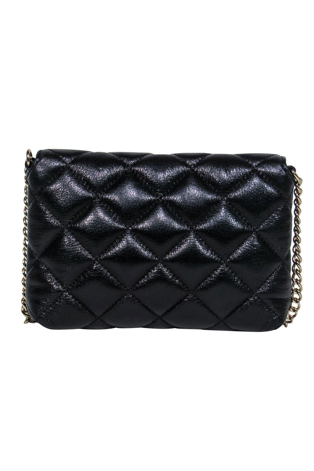 Current Boutique-Kate Spade - Black Leather Quilted Crossbody w/ Chain Strap