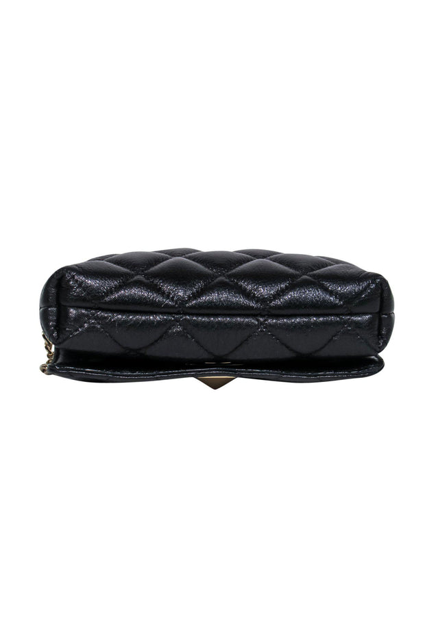 Current Boutique-Kate Spade - Black Leather Quilted Crossbody w/ Chain Strap