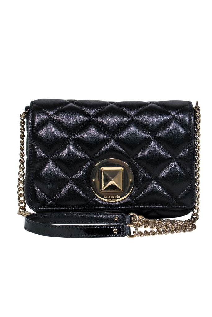 Kate Spade Dove Quilted Leather Chain Crossbody in Black