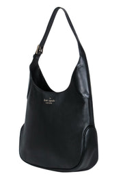 Current Boutique-Kate Spade - Black Leather Shoulder Bag w/ Buckle Strap Detail