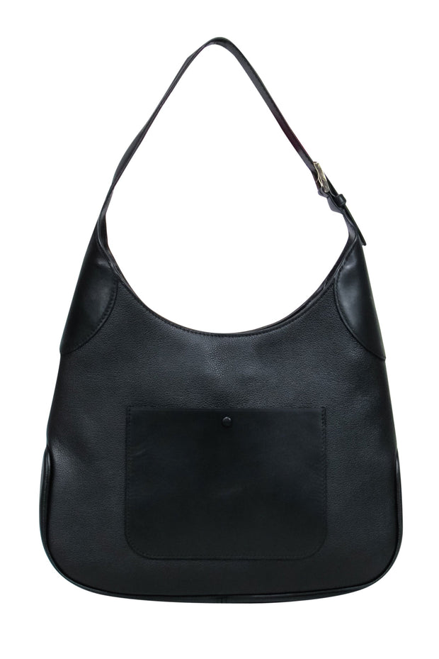 Current Boutique-Kate Spade - Black Leather Shoulder Bag w/ Buckle Strap Detail
