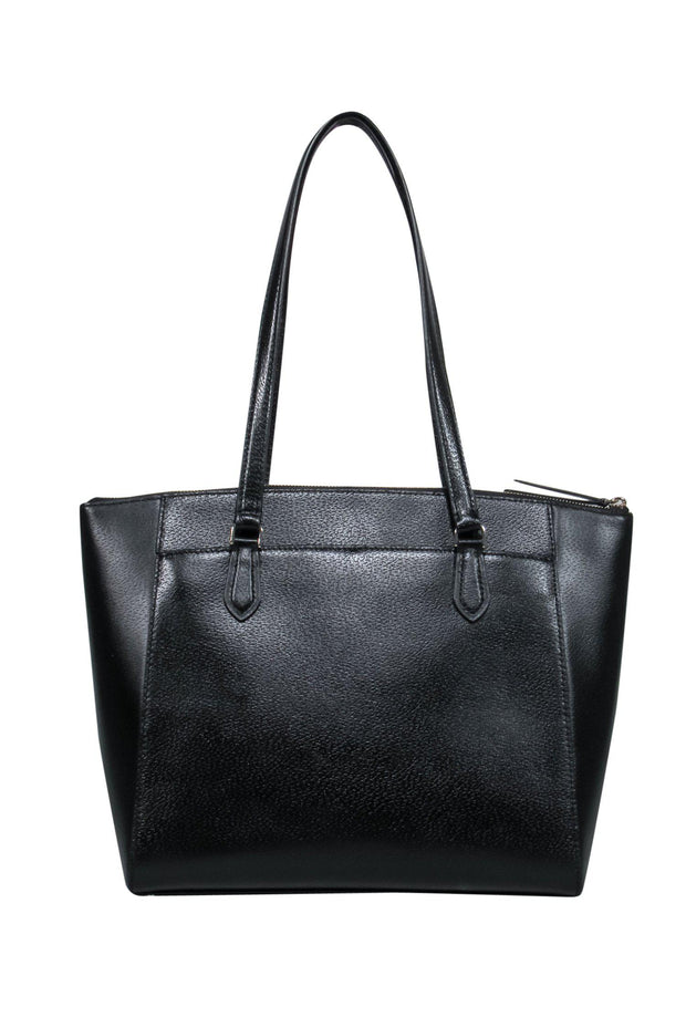Current Boutique-Kate Spade - Black Leather Zipper Tote w/ Laptop Sleeve