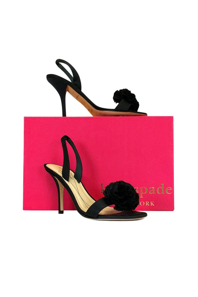 Current Boutique-Kate Spade - Black Lucia Satin Sandals Sz 6