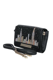 Current Boutique-Kate Spade - Black NYC Skyline Jeweled Convertible Crossbody