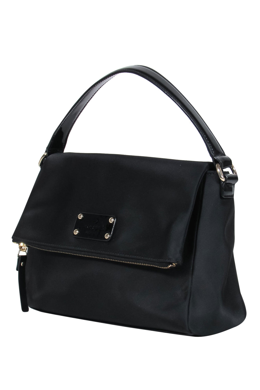 Kate Spade New York Shoulder bag discount Black Nylon with Patent Leather Trim Satchel