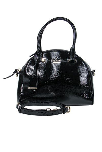 Current Boutique-Kate Spade - Black Patent Leather Domed Convertible Crossbody Bag