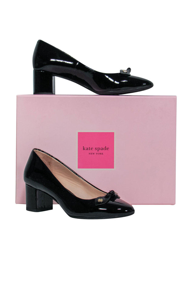Current Boutique-Kate Spade - Black Patent Leather Pumps w/ Bow Sz 6.5