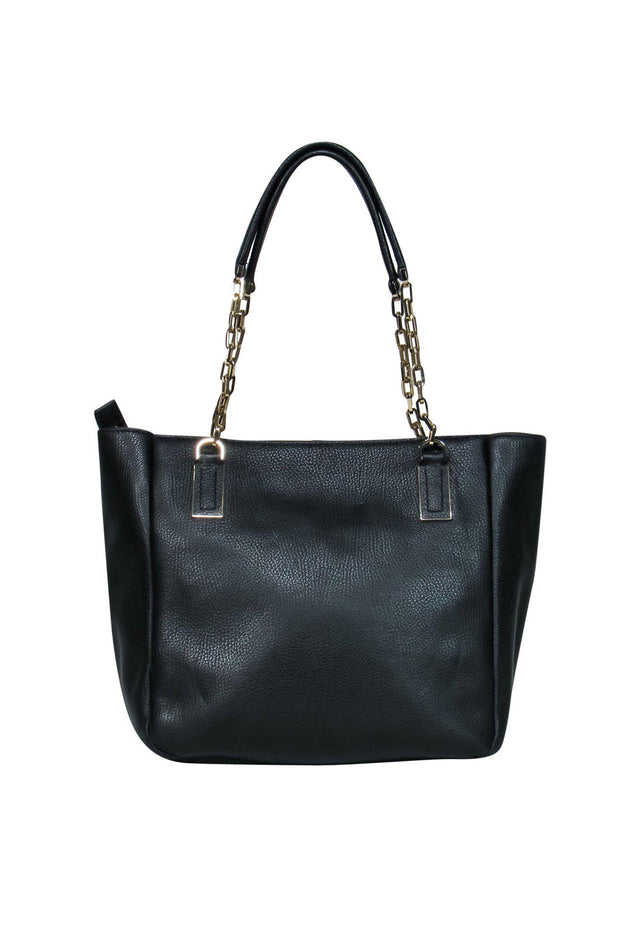 Kate Spade - Black Pebbled Leather Gold Chain Shoulder Bag – Current  Boutique