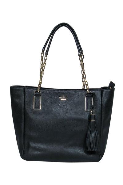 Current Boutique-Kate Spade - Black Pebbled Leather Chain Handle Satchel