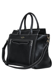 Current Boutique-Kate Spade - Black Pebbled Leather Convertible Large Satchel