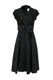 Current Boutique-Kate Spade - Black Polka Dot Flared Dress w/ Bow Sz 2