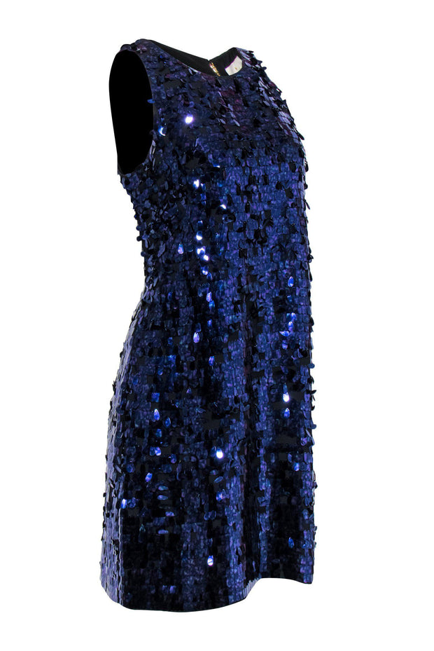 Current Boutique-Kate Spade - Black & Purple Sequin Sleeveless Shift Dress Sz 12